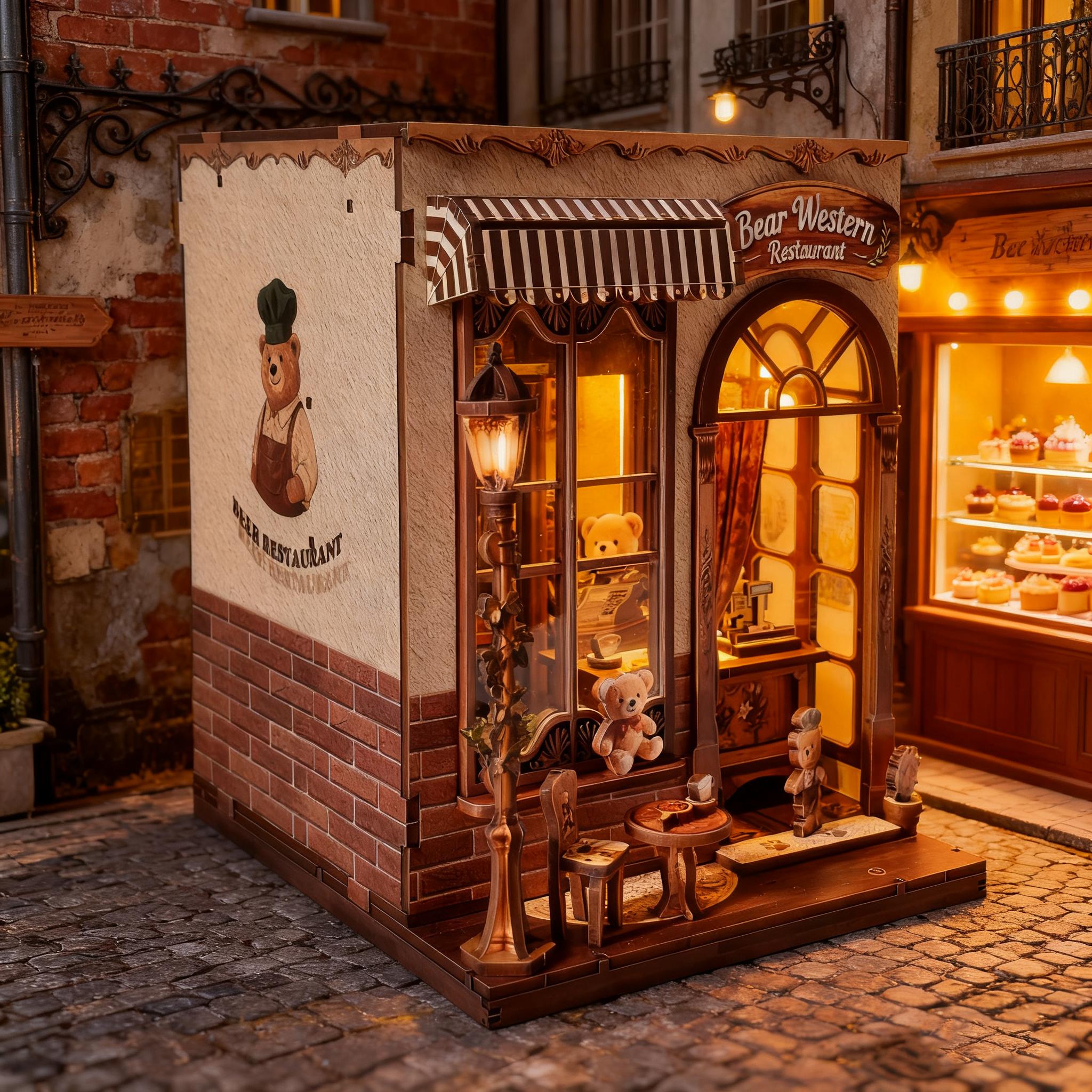 DIY House 3D Bookshelf Decoration Set, Handmade Model Kit, Perfect Gift for Birthdays & Holidays, No Batteries Required