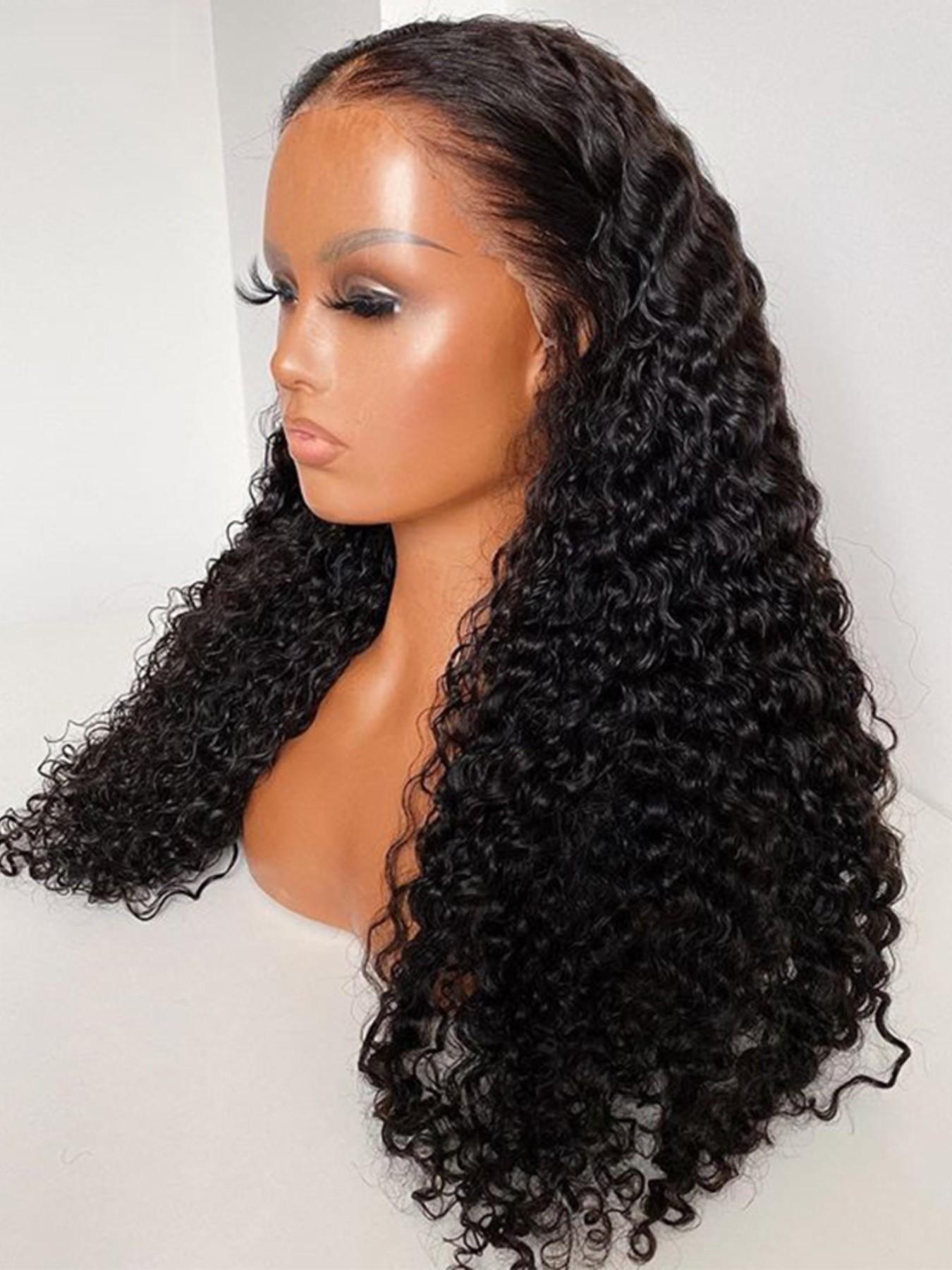 Soft Long 26 Inch 180 Density Twist Curl Deep 13x4 Front Lace Wig, No Glue Pre-Attached Heat Resistant Daily Wear Wig, Long Hair Wig, Glueless Synthetic Wig