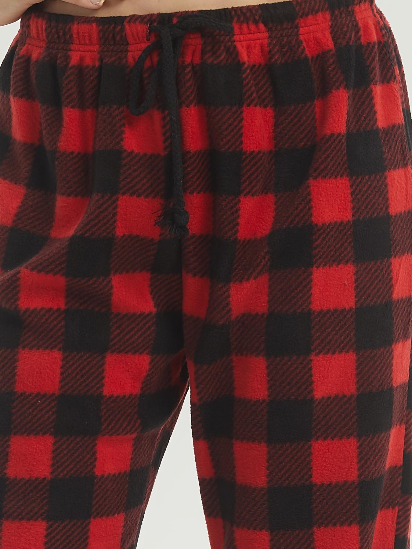 Women's Plaid Loose Straight Leg Pants, High Waist Checkered Casual Wear, Fitted Winter, All Seasons Suitable