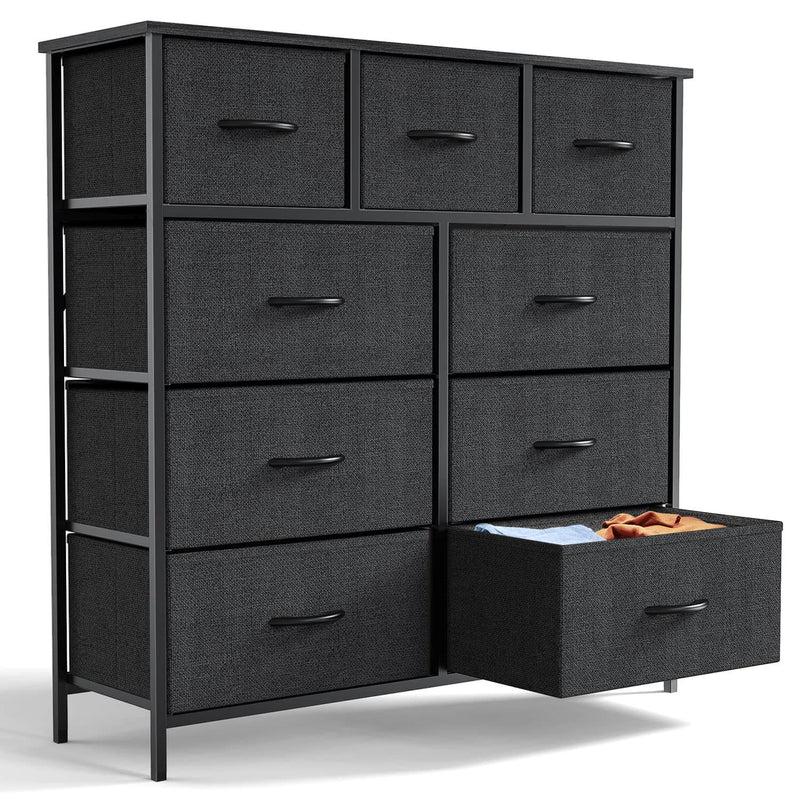 9 Drawer Dresser for Bedroom, Fabric Tall Dressers & Chests of Drawers, Organizer Storage Tower for Bedroom, Living Room, Hallway, Closet, Girls, Bedroom Furniture, Dresser Cabinet, Storage Shelf