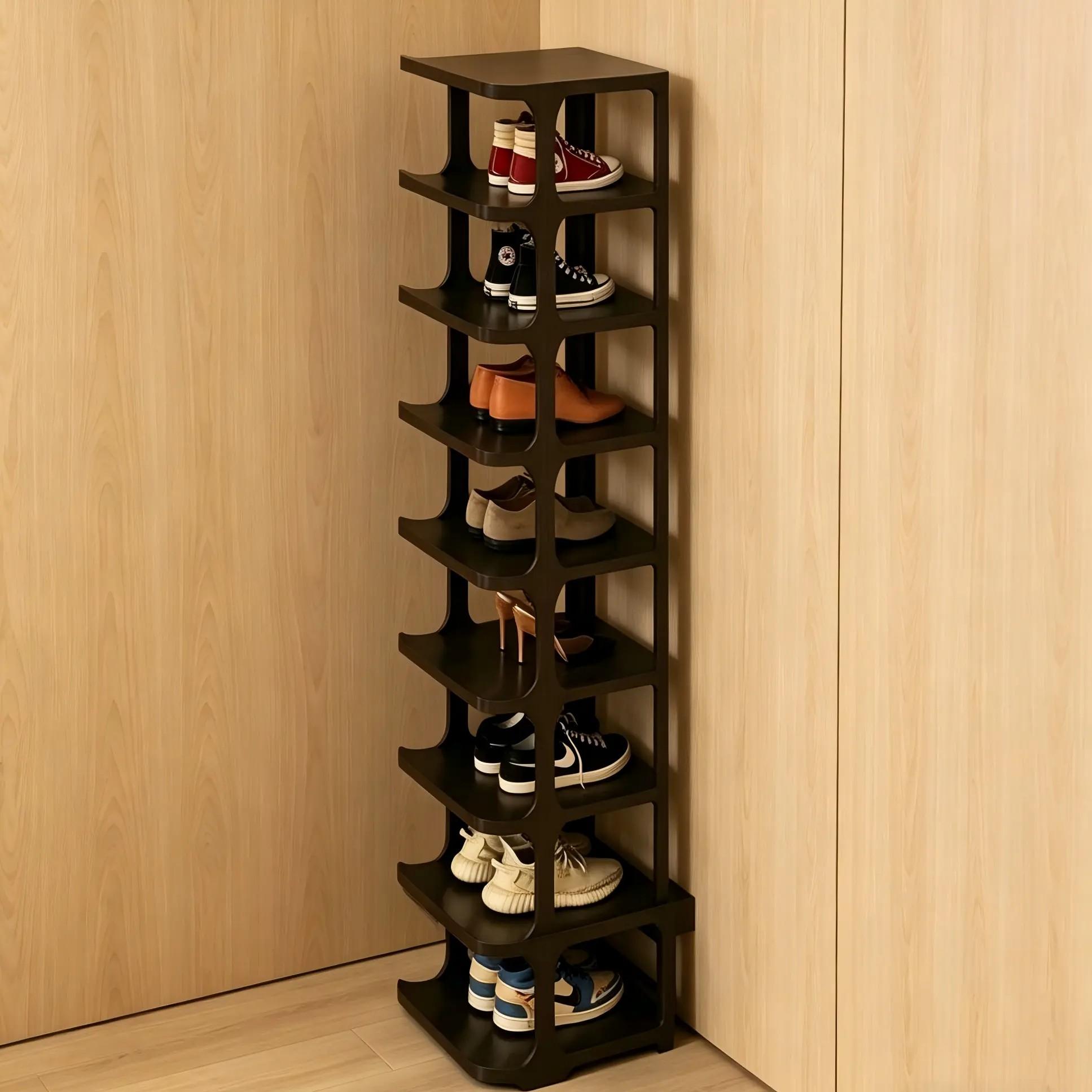 👟 Slim Tall Multifunctional Shoe Rack Shoe Holder for Entryway for Tight Spaces｜9-Tier Stackable Entryway Shoe Storage Organizer for Closet, Corner, Front Door