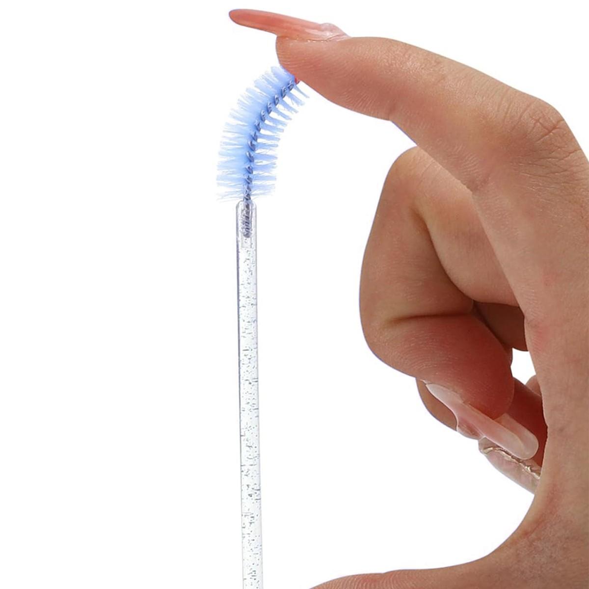 Disposable Eyelash Brush with Storage Container, Bendable Eyebrow Spoolies, Lash Brush for Lash Extensions, Eyebrow Spoolie, Castor Oil Brushes, Makeup, Eyebrow Makeup Tool, Cosmetic