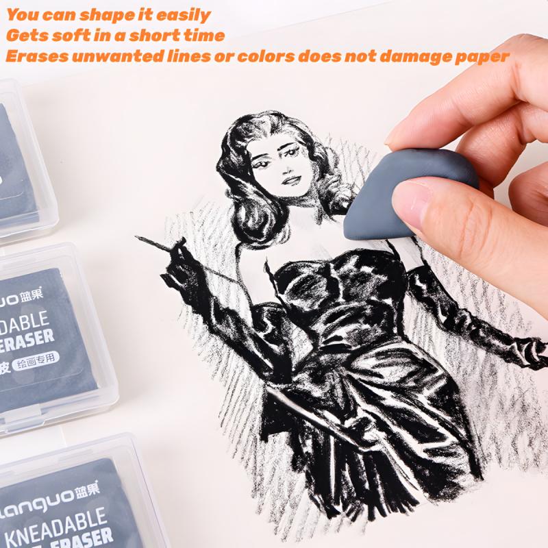 Kneaded Eraser, 3 Pack, Grey, Kneaded Erasers for Artists, Art Eraser, Kneadable Erasers, Back to School Supplies