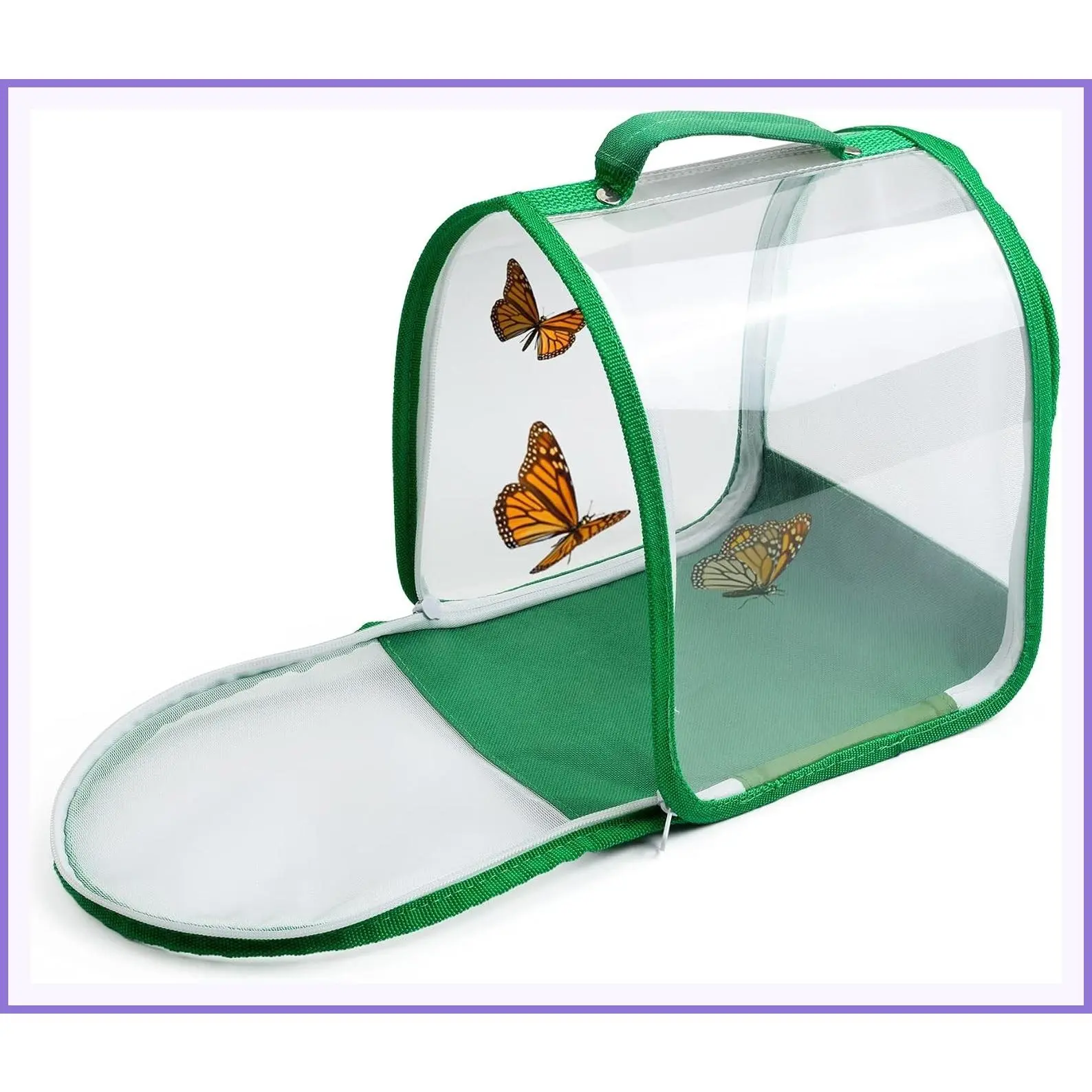 Small Butterfly Habitat Insect Mesh Cage Caterpillar Enclosure Critter Cage Bug Terrarium with Portable Carry Handle Easy Observation 8 x 8 x 8 InchesGift