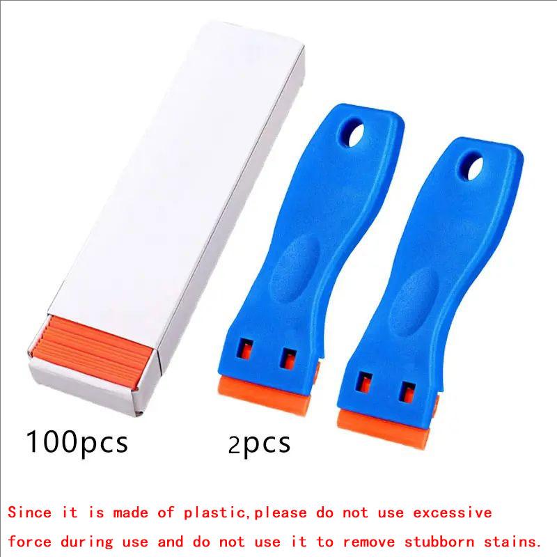 Plastic Blade Scraper Tool with Replacement Blades, Durable Cleaning Scraper for Stickers, Decals, Adhesive & Paint Removal, for Car Glass & Windows, Tough Scraper Tool Accessories #   TOP PICKS