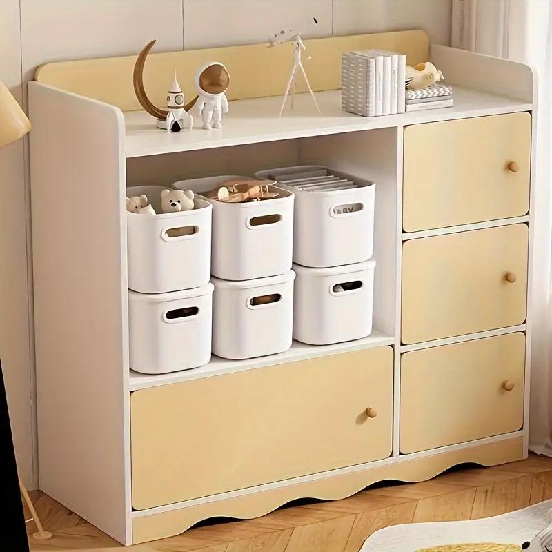 Stackable Storage Box with Lid, 8 Counts Modern Simple Plastic Organizer Container, Durable Plastic Storage Box for Home Office Dormitory School