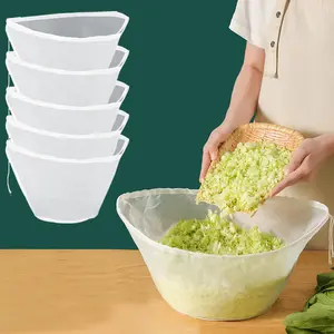 6 PCS Cheese Cloth for Straining & Cooking, Reusable Fine Mesh Strainer Bag, Multi-Use Nylon Filter for Filter Nut Milk, Coffee, Milk, Butter, Juices and Fresh Cheese, Perfect for Nut Milk Brewing & Juice Extraction