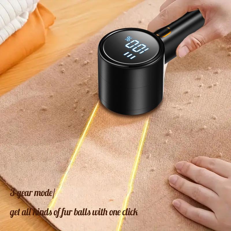 Dealsforyoudays-Fabric shaver, Rechargeable Lint Remover, Electric lint shaver, Hairball trimmer, Household Gadgets, Cleaning Products, 3-Speeds, 6-Leaf Blades, LED Digital Display, Efficient Removal of Laundry, for Socks, Sofas