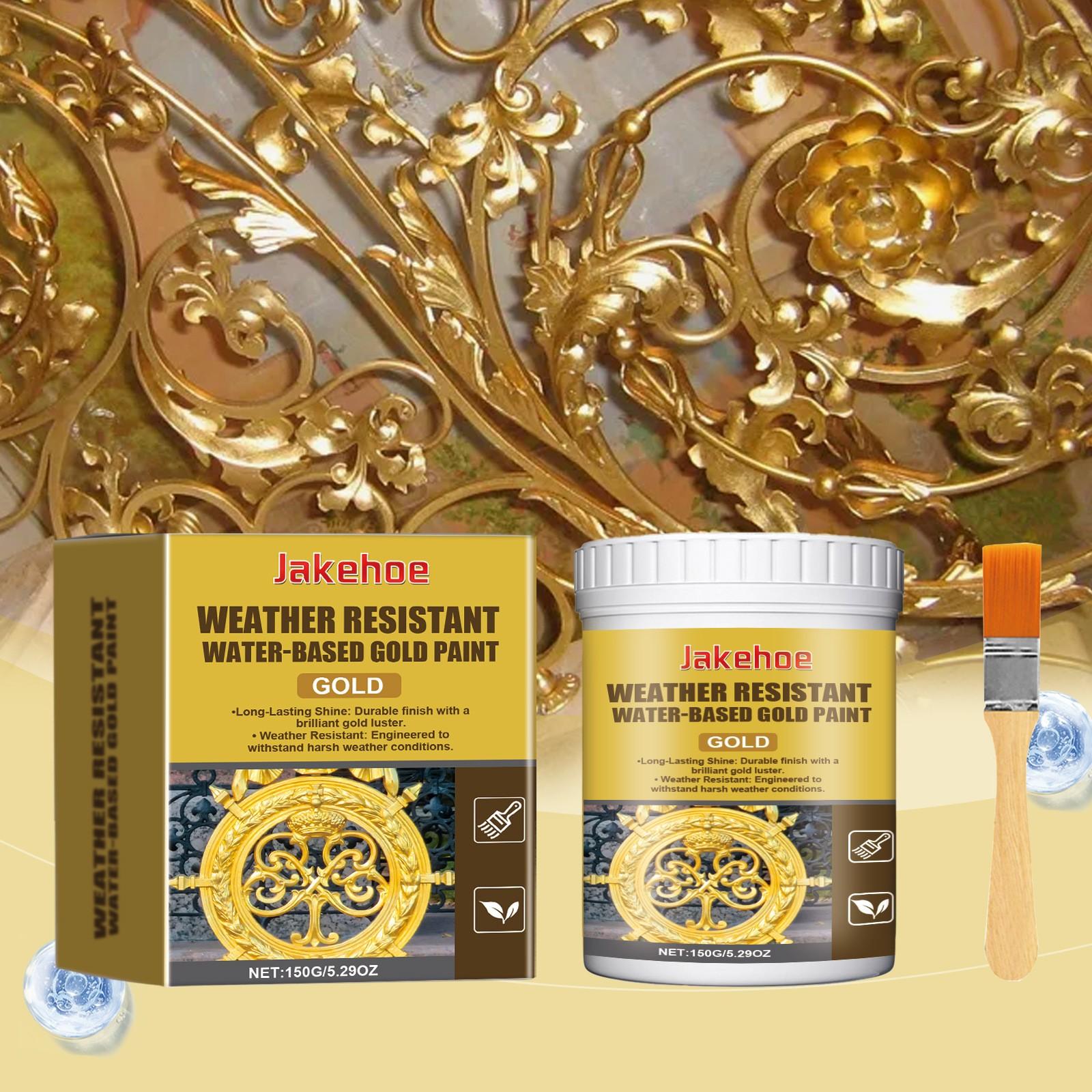 Jakehoe Weatherproof Paint, Waterproof Paint, Metal Paint for Roman Columns, Outdoor Gold Leaf Paint, Durable Water-Resistant Finish, Painting Jakehoe Weatherproof Paint, Waterproof Paint, Metal Paint for Roman Columns, Outdoor Gold Leaf Paint, Durable Water-Resistant Finish, Painting