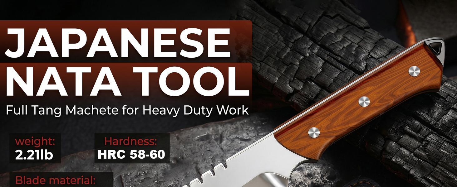 Heavy Duty Machete with Sheath, Full Tang Camping Machete with Wood Handle for Cutting Trees, Bushcraft, Hunting & Yard Work Heavy Duty Machete with Sheath, Full Tang Camping Machete with Wood Handle for Cutting Trees, Bushcraft, Hunting & Yard Work