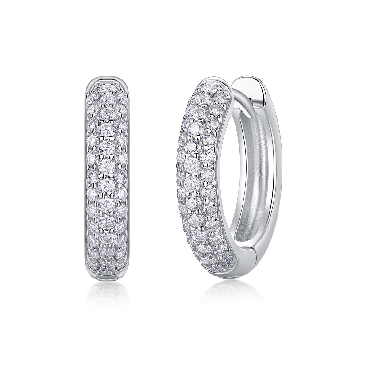 (J047)S925 Silver  Synthetic   Ring Classic Hoops: Timeless Elegance for Daily and Special Occasions Hypoallergenic Huggie Earrings