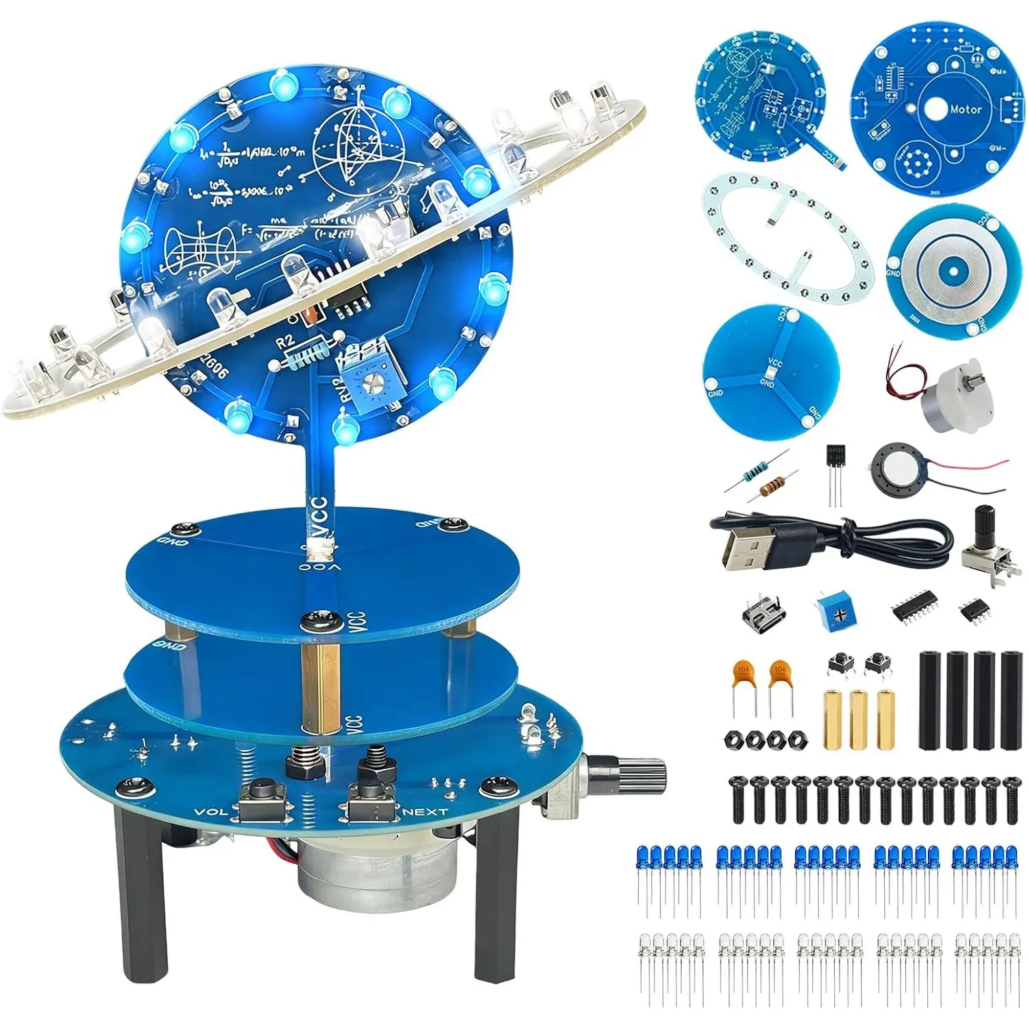 LEotor Soldering Practice Full Kit Set, STEM Electronics Project Kit for STEM Learners
