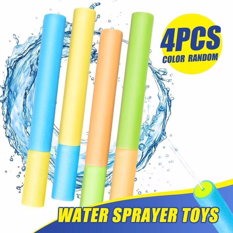 4 Piece Pool Toy Set, Water Toys Kit with Bright Pull-Out Sprinklers, Outdoor Summer Fun for Pool Beach Garden, Kids Gift