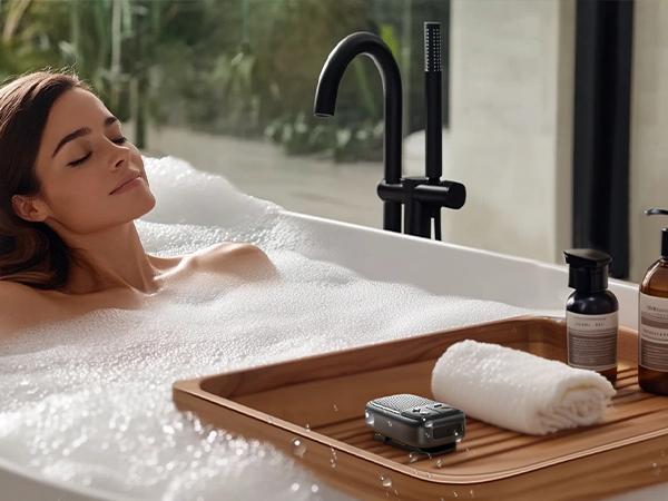 Wearable bluetooth speaker Bluetooth Speaker with Voice Assistant & Mic IPX7 Waterproof Clip-on Portable Speaker Pairing Up to 30H of Play Supports Siri Audio Wireless TikTokShopHolidayHaul Smartphone Protection