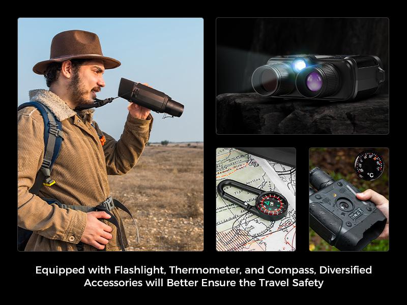 CIGMAN CNV01 4K Night Vision Goggles, Binoculars with 3.99" Large Screen, 5000mAh Battery, f/1.0 Large Aperture, Compass, 32GB Card, Flashlight, 5X Zoom,Hunting,camping,Birthday gift,gift for man,TikTokShopSpringGlowUp