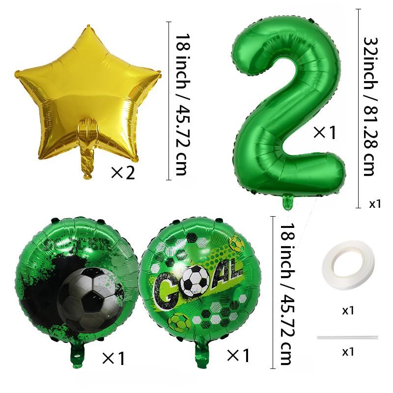 Football Star Number Foil Balloons, Multi Shape Mixed Color Set, Perfect for Birthday Party, Sports Events, School Celebrations, Festival Decor