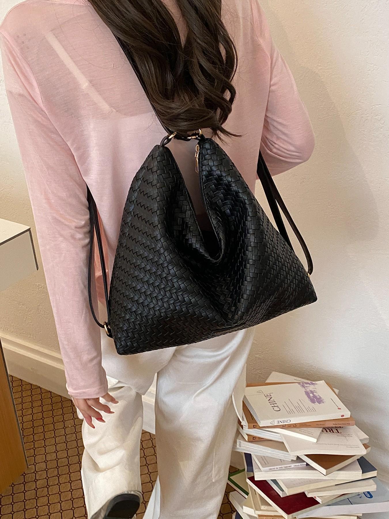 Elegant Retro Large Bag for Women, 2026 New Fashion Soft Leather Tote, High Capacity Commuter Shoulder Bag, PU Material, Multiple Colors Available