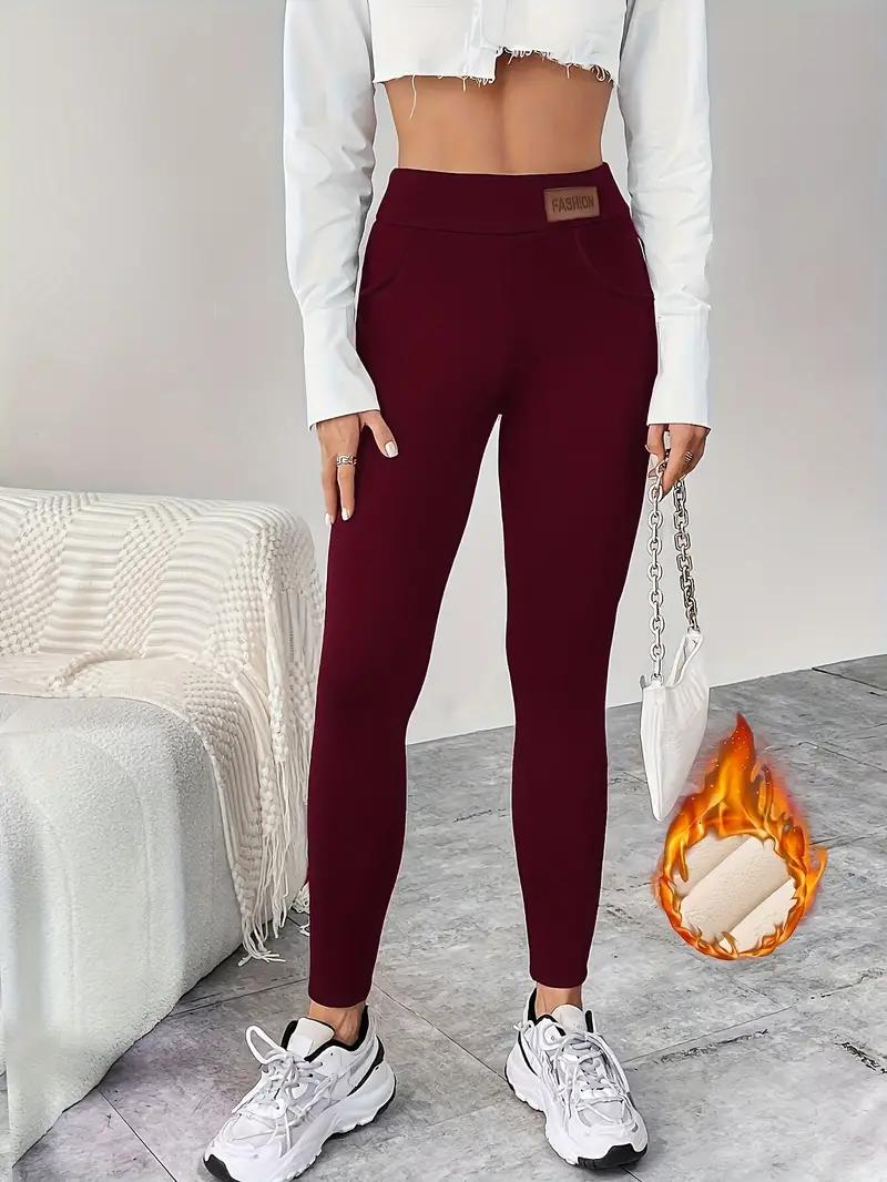 4pcs Women's High Waist Sports Tummy Control Leggings, Casual Soft High Stretch Seamless Fleece Warm Pants, Fall Clothes, Ladies Sportswear Clothing for Indoor Outdoor Wear, Fall Outfits 2024, Downtown Girl Clothes Legging Shape Leg