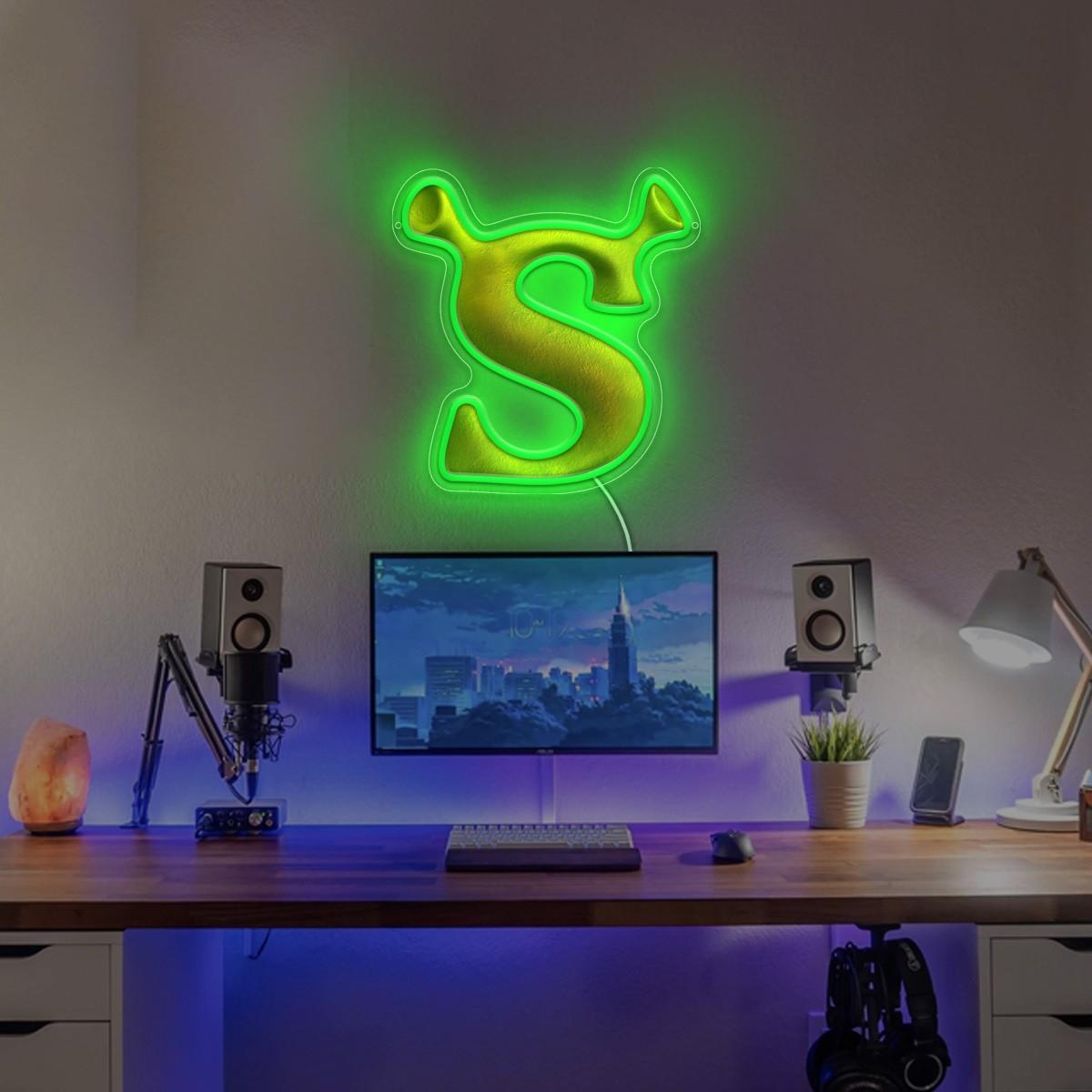 Backlit Letter S Neon Light Sign, Ideal for Shop Bar Cafe Decor, Create Trendy Vintage Cyberpunk Atmosphere, Indoor Decoration