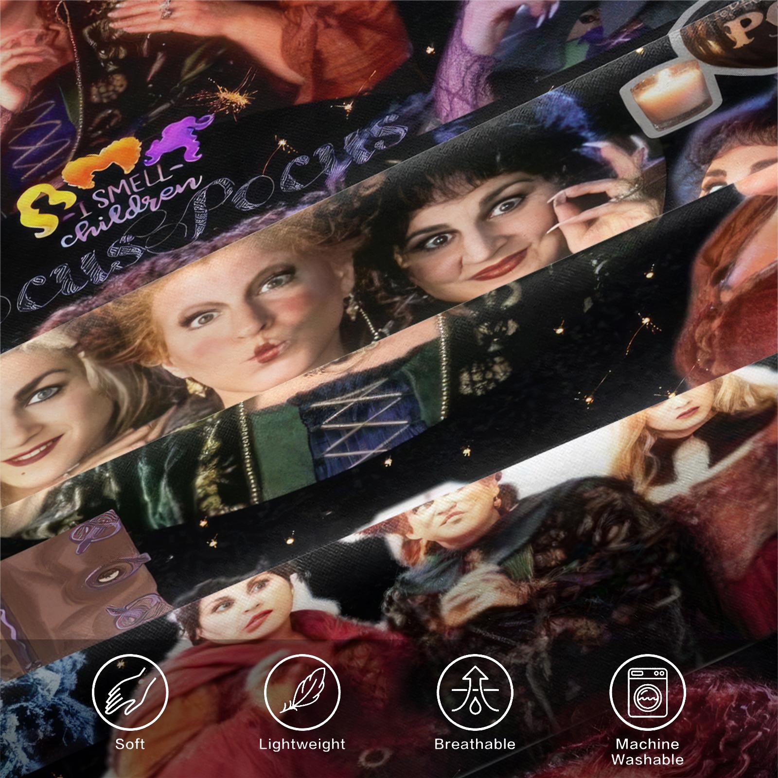 Soft Durable Hocus Pocus Bedding Set, Includes 1 Fitted Sheet and 1 or 2 Pillowcases, No Cotton Inner Core, Ideal for Daily Use, Holidays, Birthdays