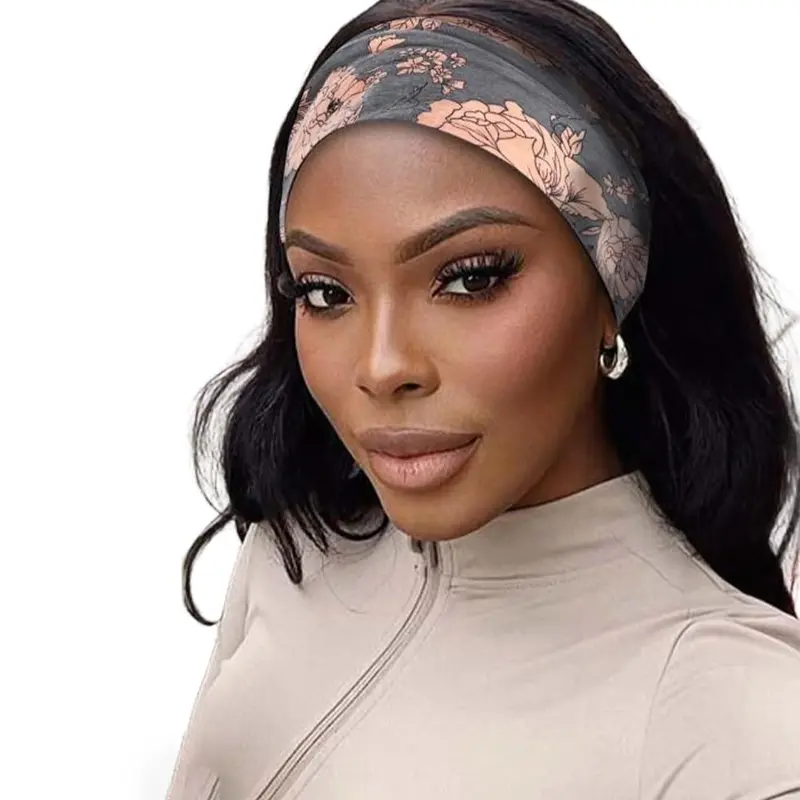Boho Headbands for Women Cute Wide Headband Floral Print  display picture 2
