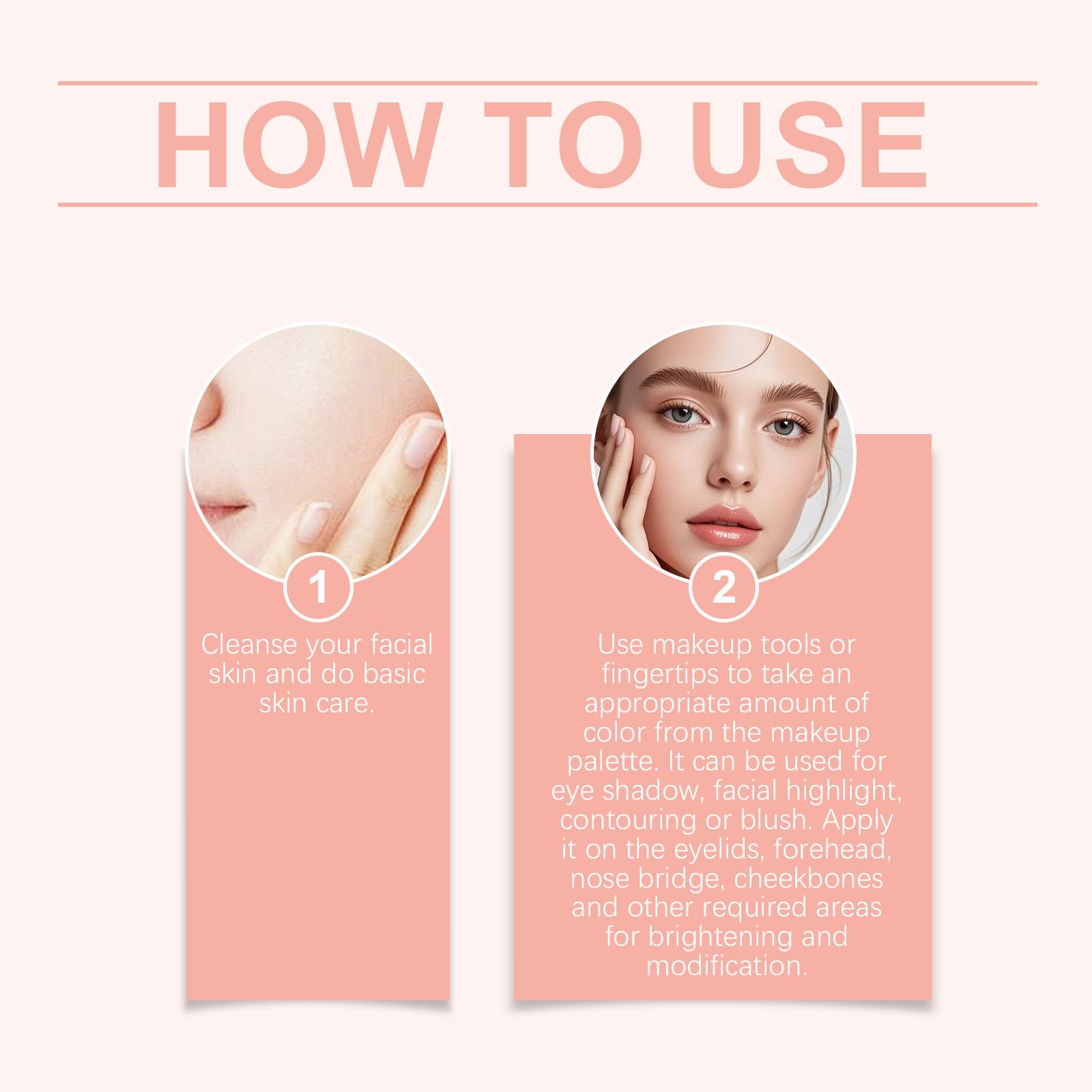 AMZ Multi-functional Makeup Palette - Eye Shadow, Blush, Contour, and Highlighter in One - Versatile Daily Portable Makeup Palette - Gentle and Non-irritating - Non-greasy - A Great Choice for Makeup