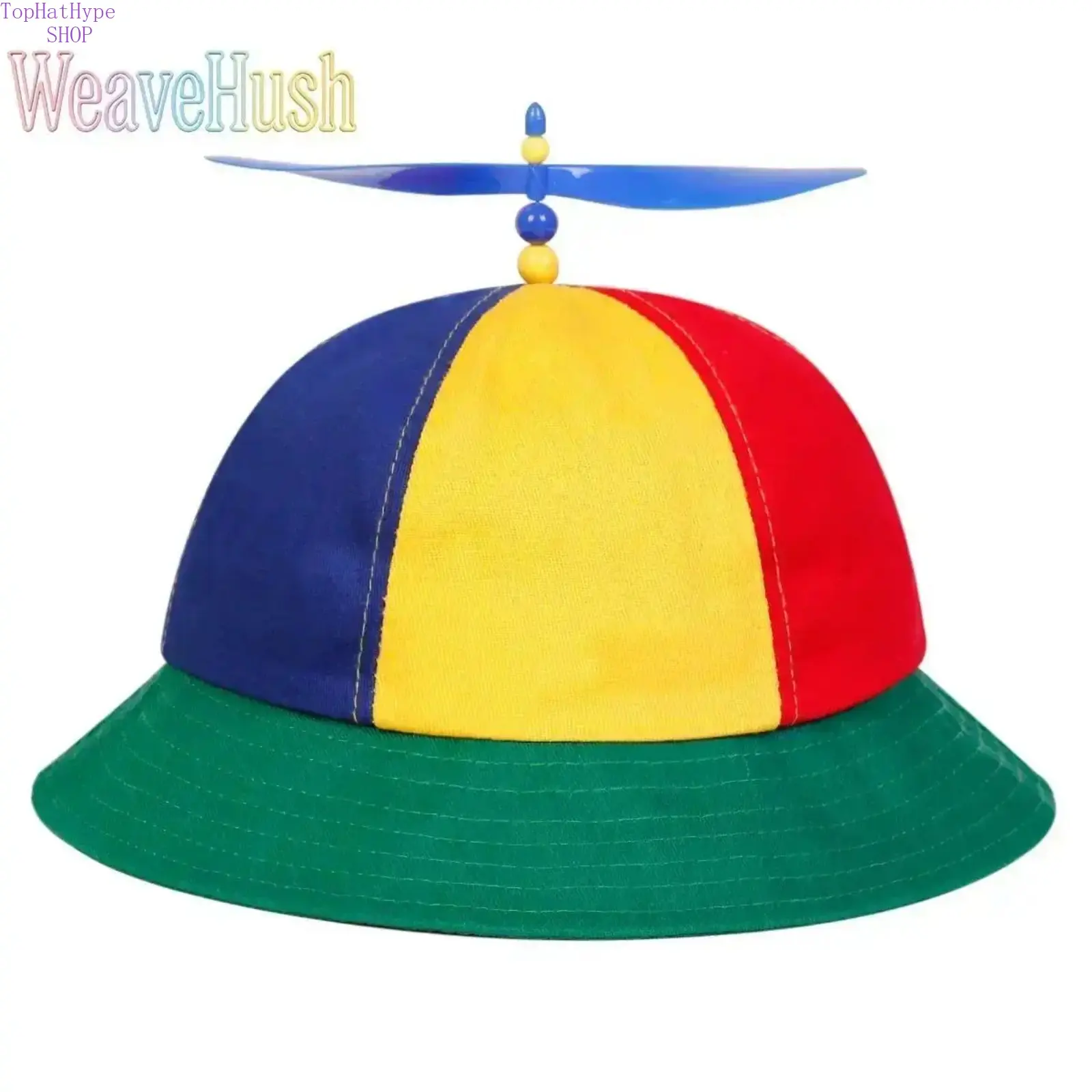 Unisex Propeller Bucket Hat, Foldable Adjustable Sun Protection Novelty Bucket Cap, Fun Cute Spinner Design Lightweight Outdoor Hat for Beach Travel Camping, Playful Gift for Adults & Teens