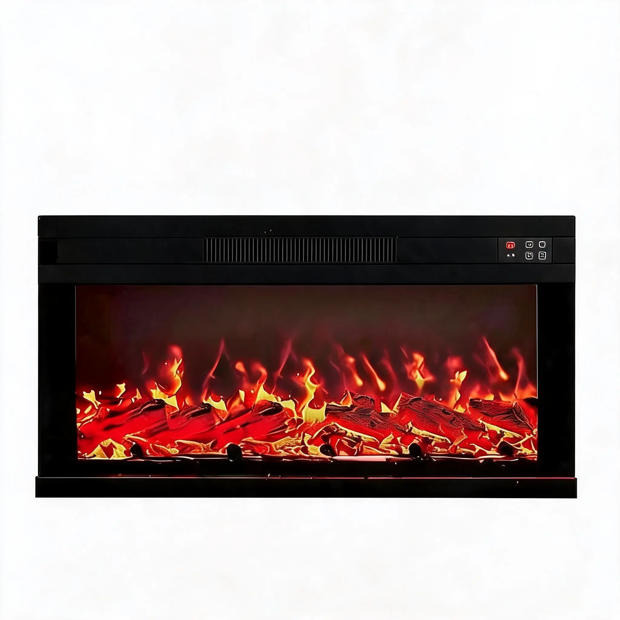 36" Electric Fireplace Insert with Remote for TV Stand – Fits TVs Up to 75", Overheat Protection, 8H Timer, Digital Display