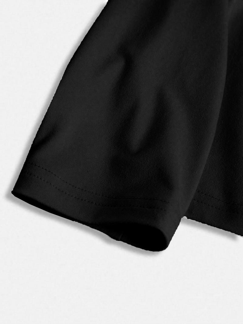 Unisex Letter Print Long Sleeve T-Shirt, Casual Fashion Comfortable Simple Design, Fitted Pure Color Tee for All Seasons