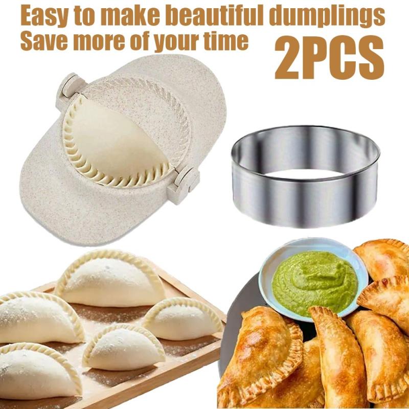2pcs Dumpling Maker Tool Set, Round Cutter & Dumpling Press Mold, Creative DIY Kitchen Gadget, Dough Press Tool, Perfect Christmas Gift