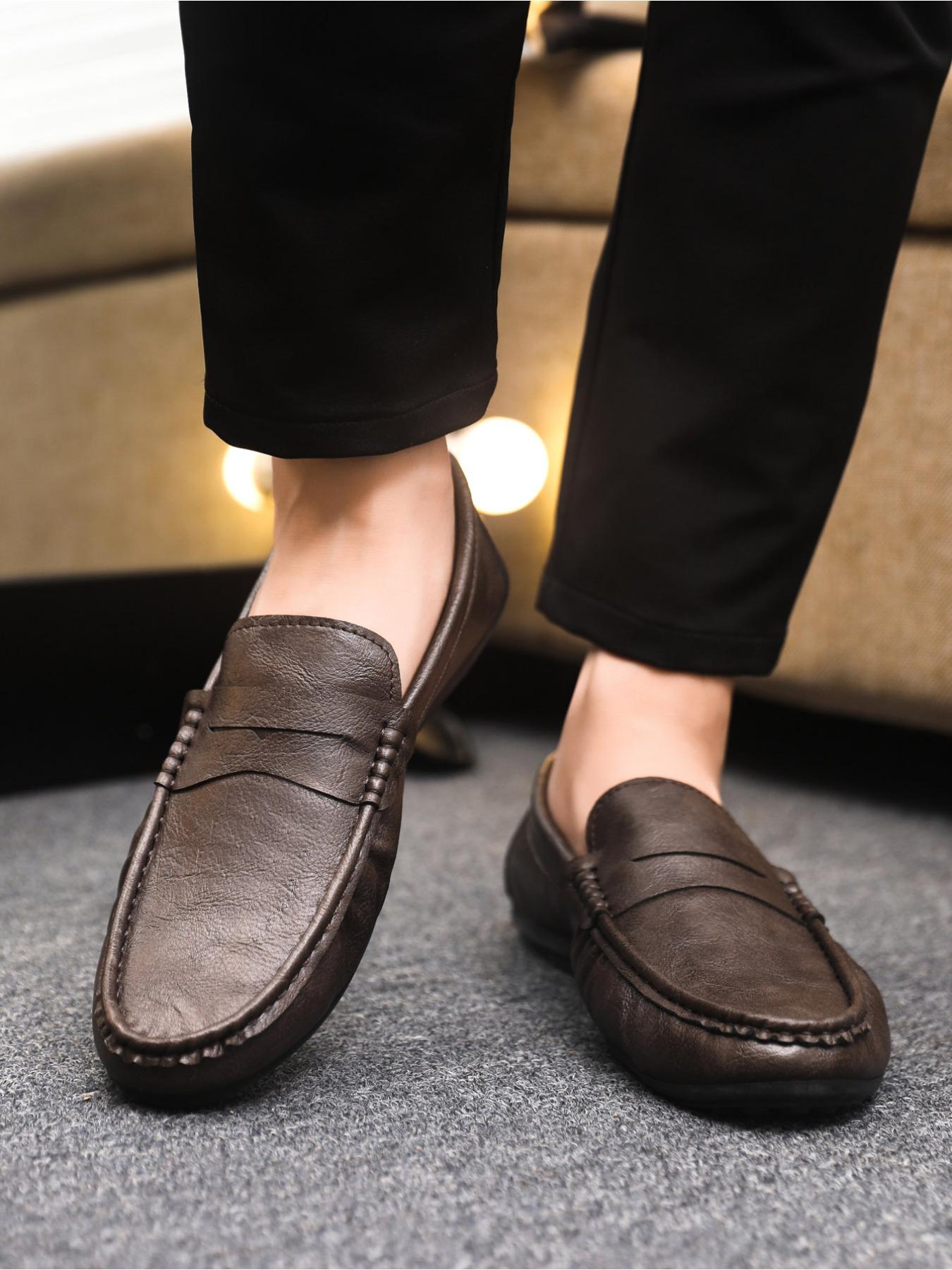 2026 New Spring and Summer Collection for Men, British Style Soft Leather Penny Loafers, Wear-resistant and Non-slip, Ideal for Commute, Driving and Daily Wear, Slip-on Lazy Loafers