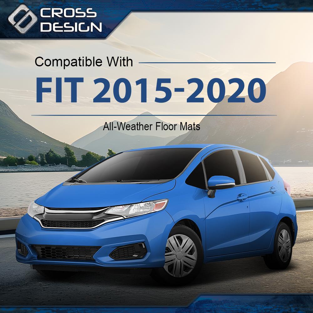CROSSDESIGN TPE Floor Mats Fit for 2015-2020 Honda Fit Liners 3D Molded  Waterpoof All Weather Non-slip Ungraded Version