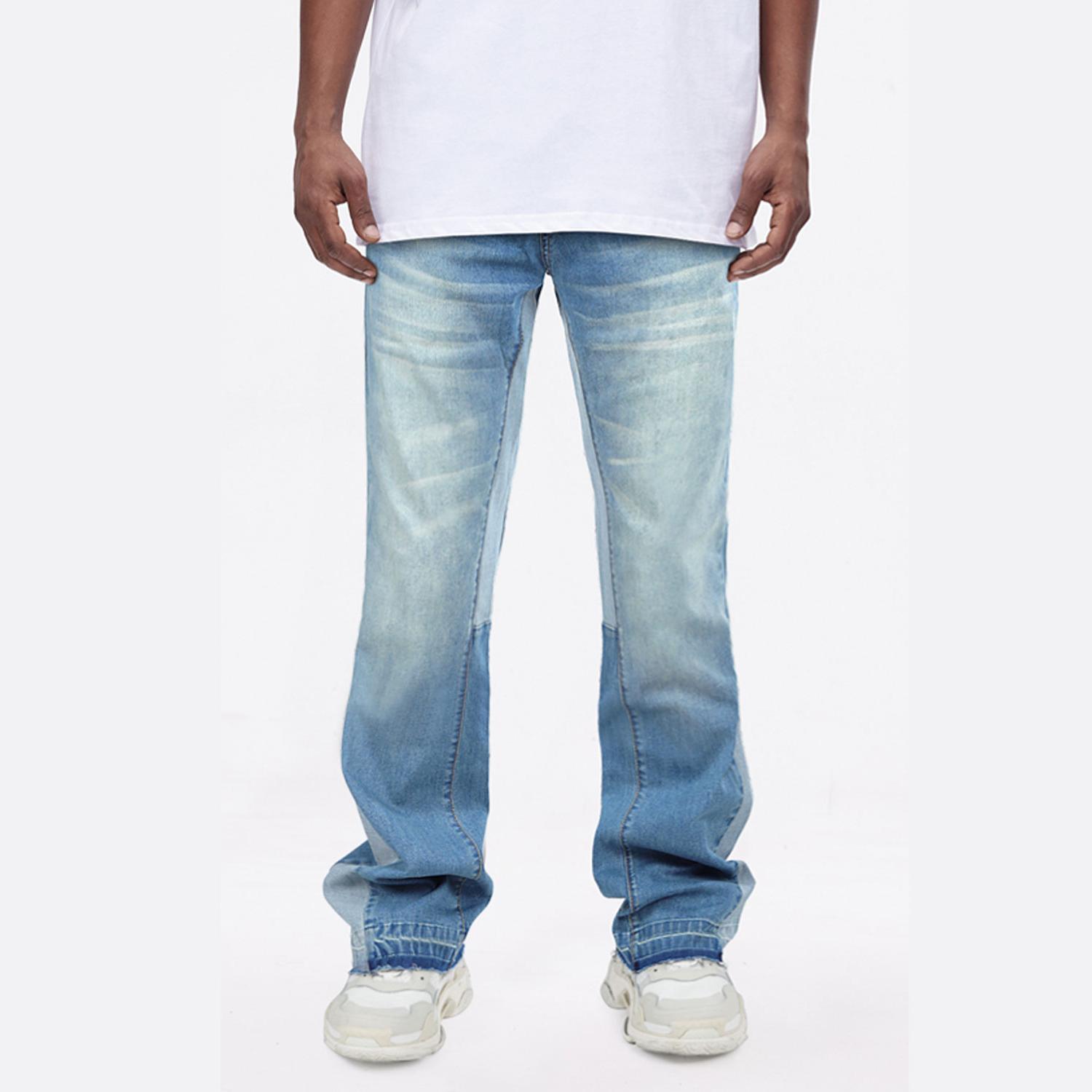 GINGTTO Men's Stacked Flared Jeans Bootcut Patchwork Streetwear Denim Pants GINGTTO Men's Stacked Flared Jeans Bootcut Patchwork Streetwear Denim Pants