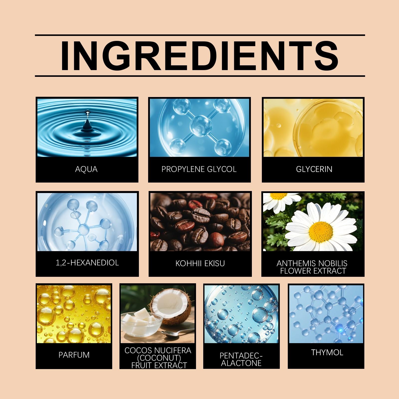 ROXELIS Warm Coffee Perfume | Coffee Extract Chamomile Coconut Fragrance, Gentle for Sensitive Skin, Long Lasting Warm Aroma for Dating & Daily