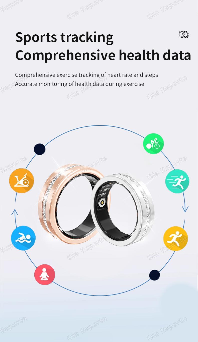 New Smart Ring Lady Heart Rate Sleep Health Monitor Menstrual cycle detection IP68 Waterproof Fashion Sport Rings Women Men