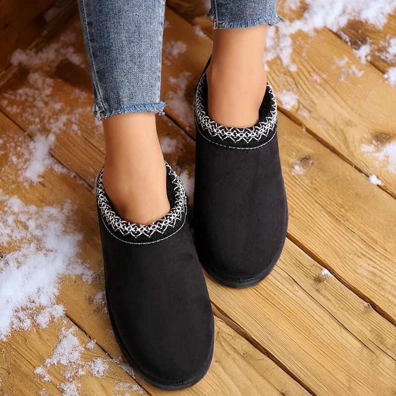 Women's Platform Slippers and Ankle Boots with Slip-On Soles Warm and Comfy House Shoes for Cold Weather