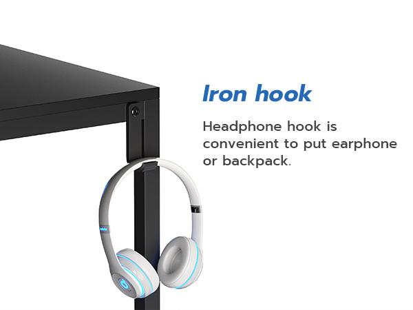 SEDETA L-Shape Gaming Desk Computer Desk with LED Lights Hanging Panel and Drawer with Brackets and Storage Shelves Home Office Corner Desk Modern