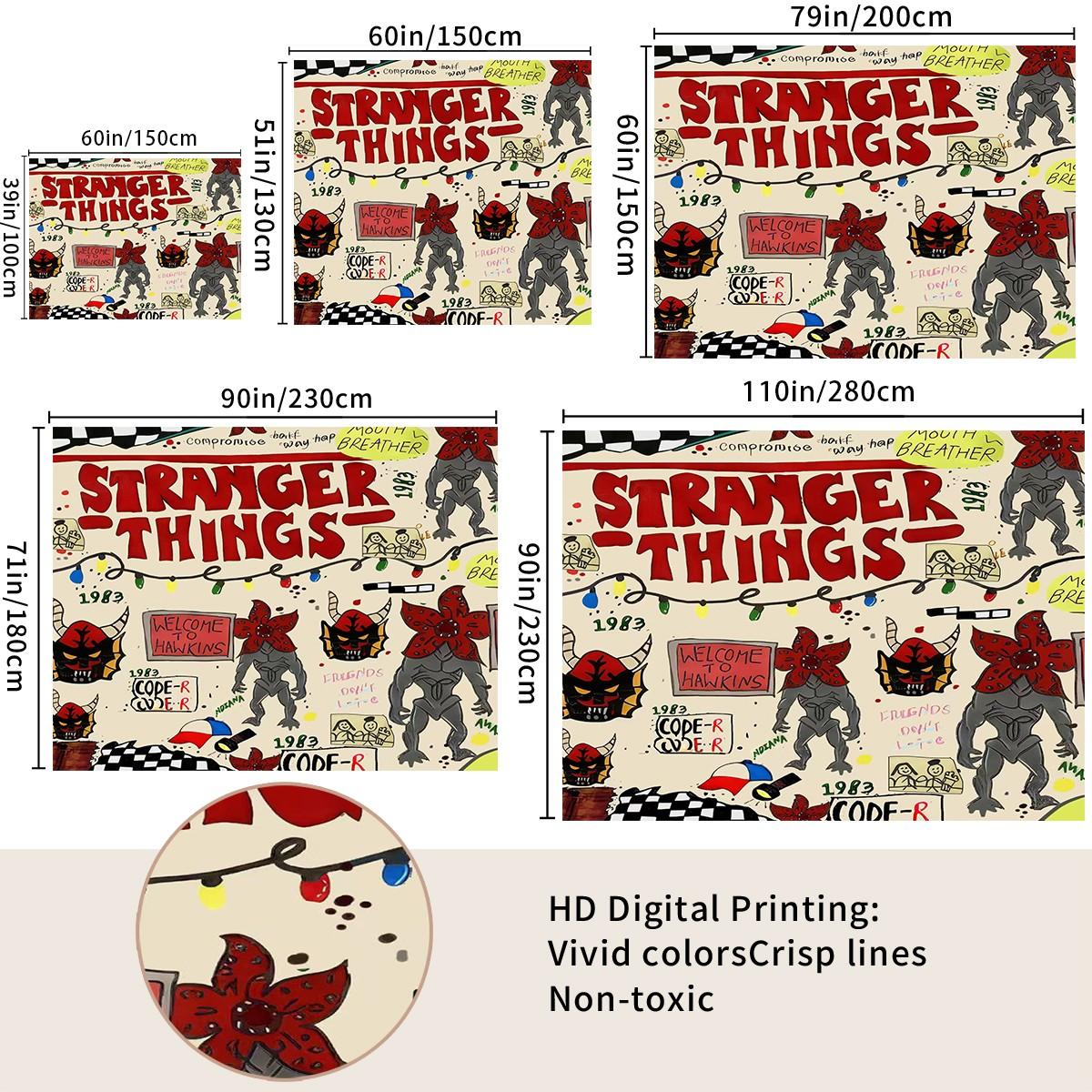 1x Stranger Things Party Backdrop Banner Tapestry Photo Prop Room Wall Decoration Fan Gift Party Supplies Use As Curtains, Tablecloths, Dorm Decor, Picnic Sheets, Blankets, Or Sofa Covers