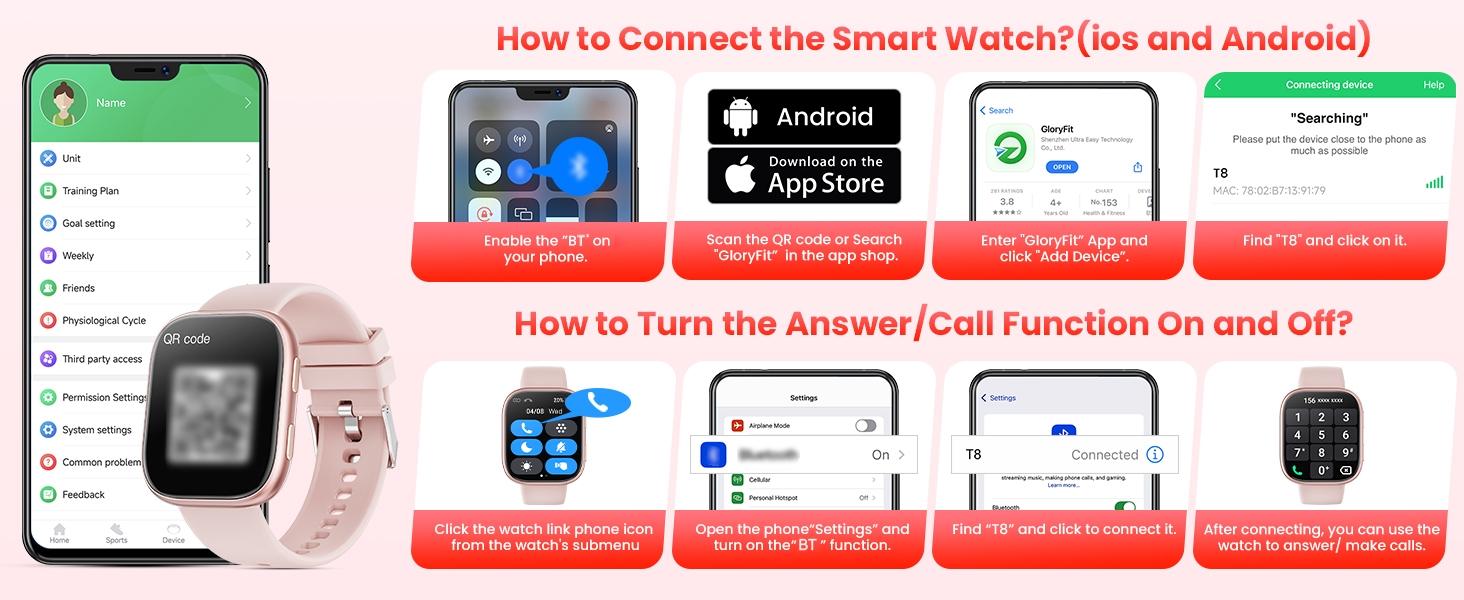 2026 Women's Smartwatch, Waterproof Smart Watch, Gift Set 1.83-inch Touchscreen Display Answer/Make Calls 100+ Sports Modes Message Alerts DIY Customizable Watch Faces Wearable Device Compatible with iPhone/Android Systems Gift for Girlfriend