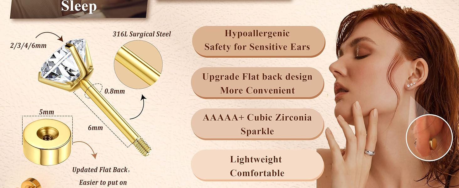 YADOCA 8 Pairs Gold Earrings for Women Men 316L Surgical Steel Hypoallergenic Stud Hoop Earrings for Women Sleeper Flat Back Earring Small Huggie Hoop Cartilage Earring Set YADOCA 8 Pairs Gold Earrings for Women Men 316L Surgical Steel Hypoallergenic Stud Hoop Earrings for Women Sleeper Flat Back Earring Small Huggie Hoop Cartilage Earring Set