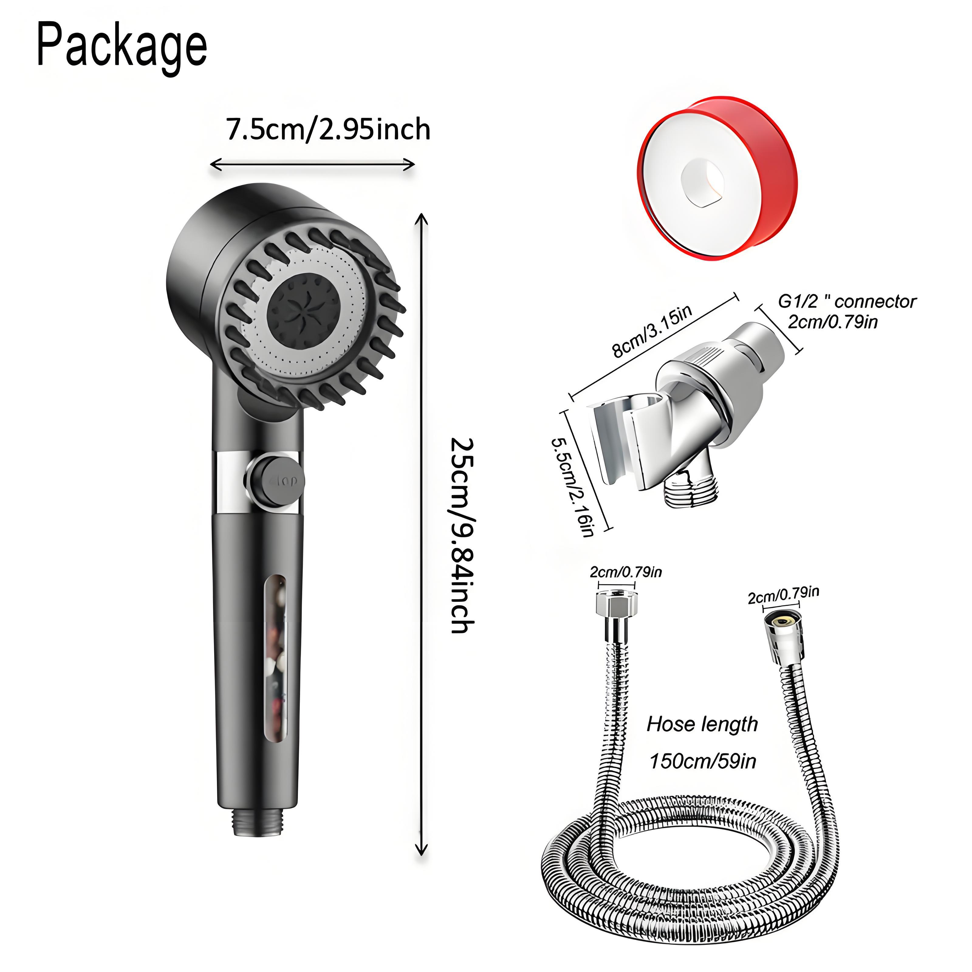 Filtered Shower Head with Handheld, High Pressure Water Flow and Multiple Spray Modes Shower Head with Filter, Power Wash for Hard Water, Showerhead with ON/OFF Switch for Pets Bath,household items,Built-in Power Wash for Hard Water