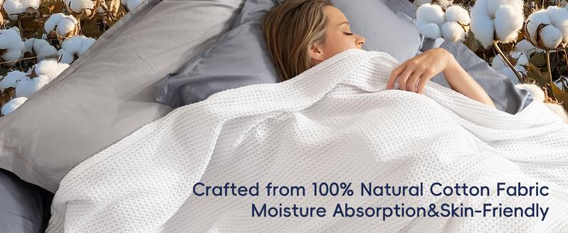 PHF Waffle Blanket - Lightweight Breathable Soft, 100% Cotton, Multi-Color, Throw/Twin/Queen/King/CK, Luxurious Comfort, Soft, Breathable, Stylish Blanket Springtok