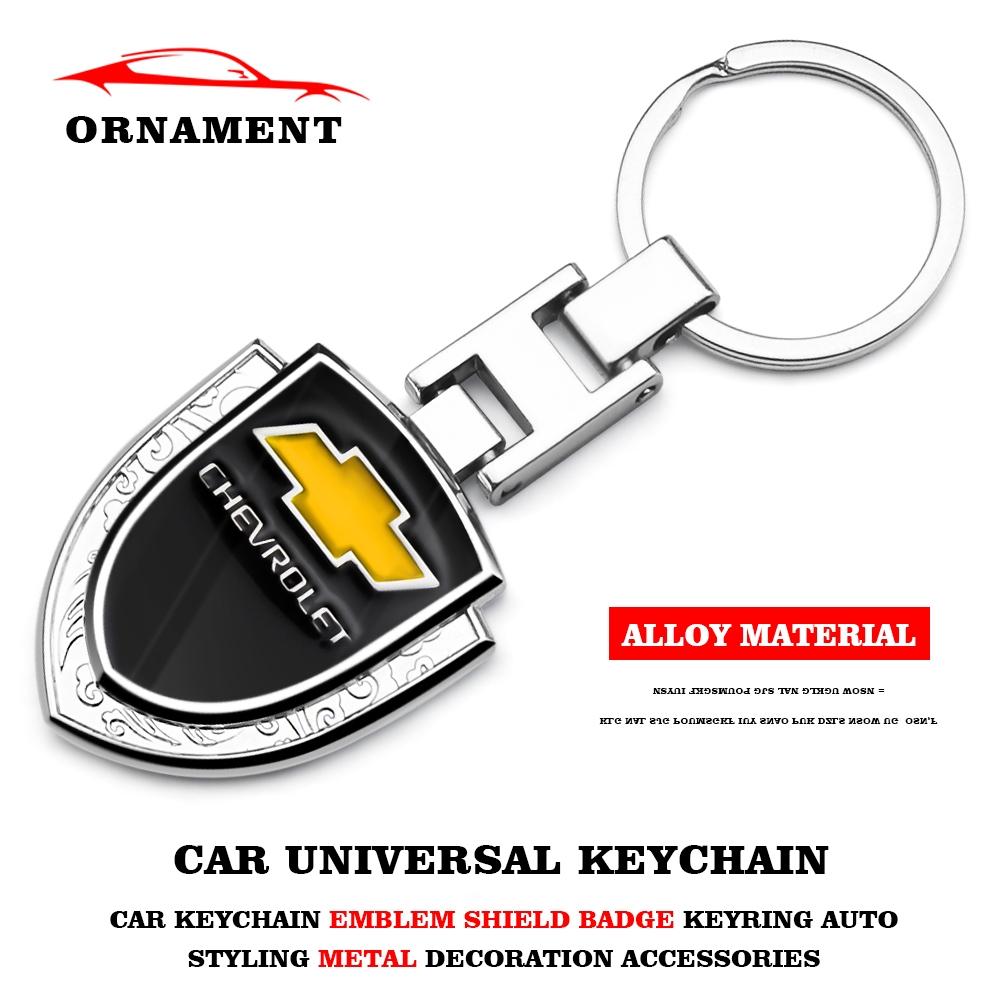 Car Style Metal Shield Keychain, Chevrolet Car Accessories, Durable Automotive Accessory, Stylish Vehicle Decoration, Keychain Attachment