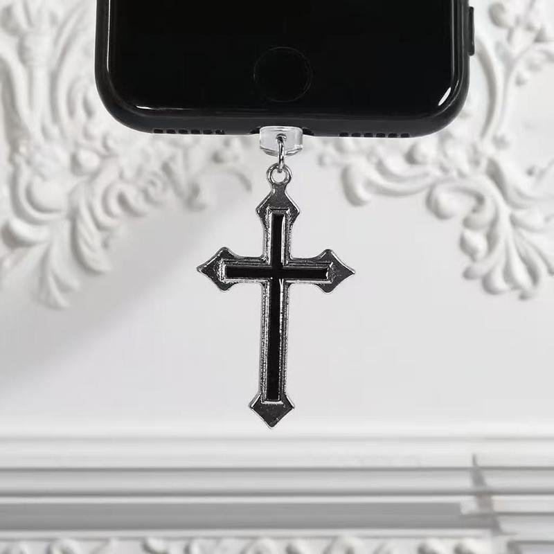 Apple Phone Charging Port Dust Plug Type-C Earphone Cross Stand, Protective Charger Hole Cover, Essential Accessory for iPhone Users, Cell Phone Charm