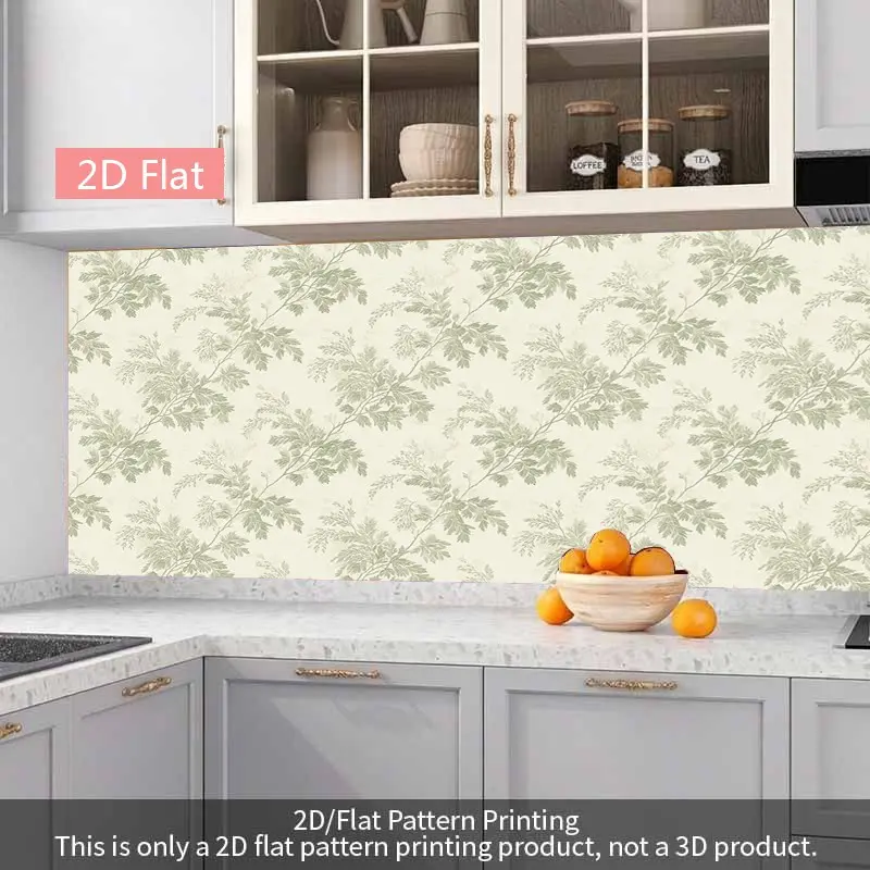Elegant Fern Wall Decal, Leaf Pattern Sticker, Vintage Self-Adhesive Wallpaper, Soft Wall Decor, Ideal for Living Room, Bedroom, Office