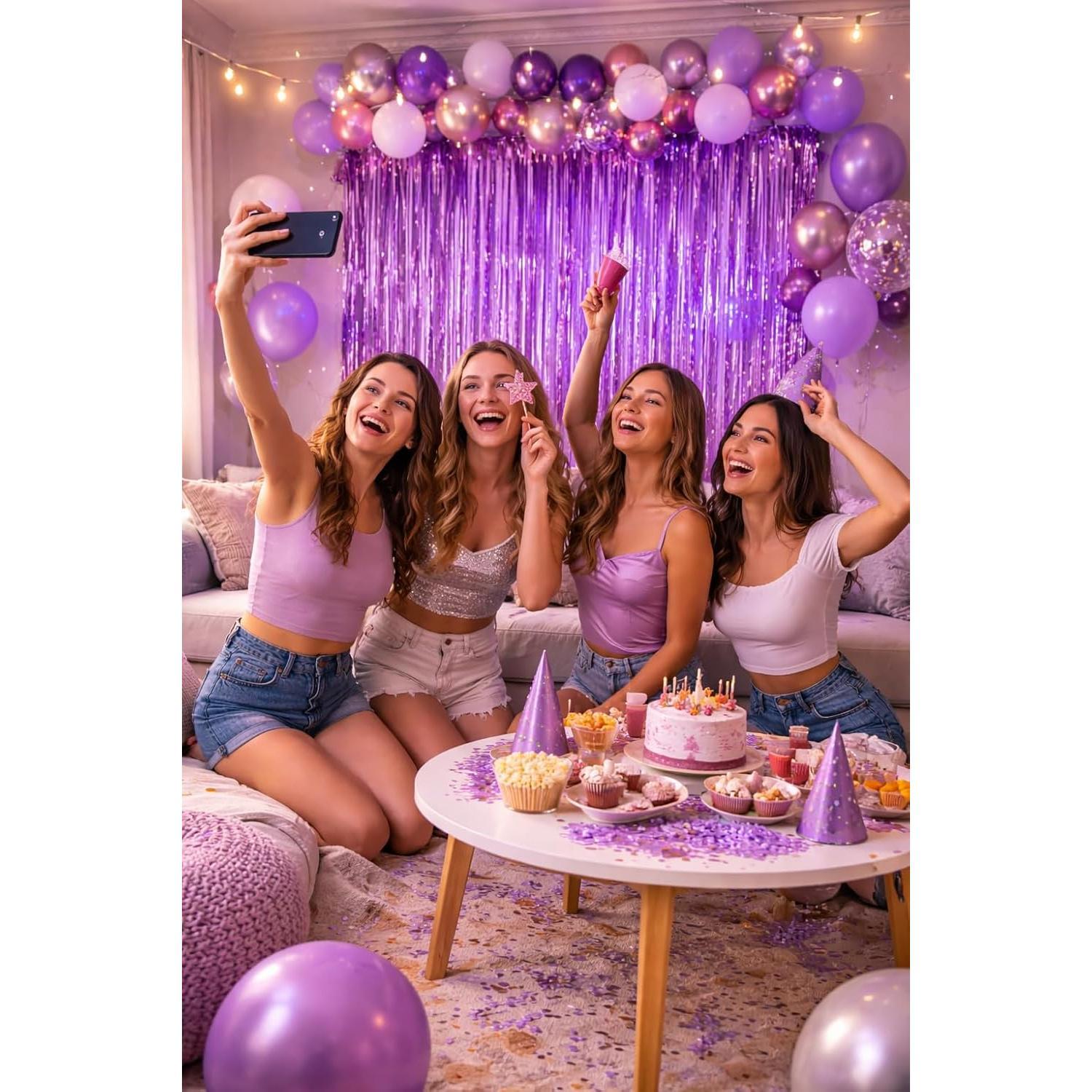 2 Pack Metallic Tinsel Fringe Curtain Backdrop Streamers 3.2ft x 6.4ft. Party Decoration for Birthday, Wedding, Eve, Graduation, Shower & Other Event Decoration 2 Pack Metallic Tinsel Fringe Curtain Backdrop Streamers 3.2ft x 6.4ft. Party Decoration for Birthday, Wedding, Eve, Graduation, Shower & Other Event Decoration