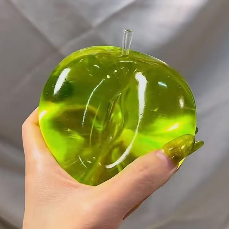 Apple Squeeze Toy, Slow Bounce Malt Ball Stress Relief Fidgeting Hand Gripper, Unisex Relaxing Plaything, No Battery Needed, Ca Prop 65 Compliant