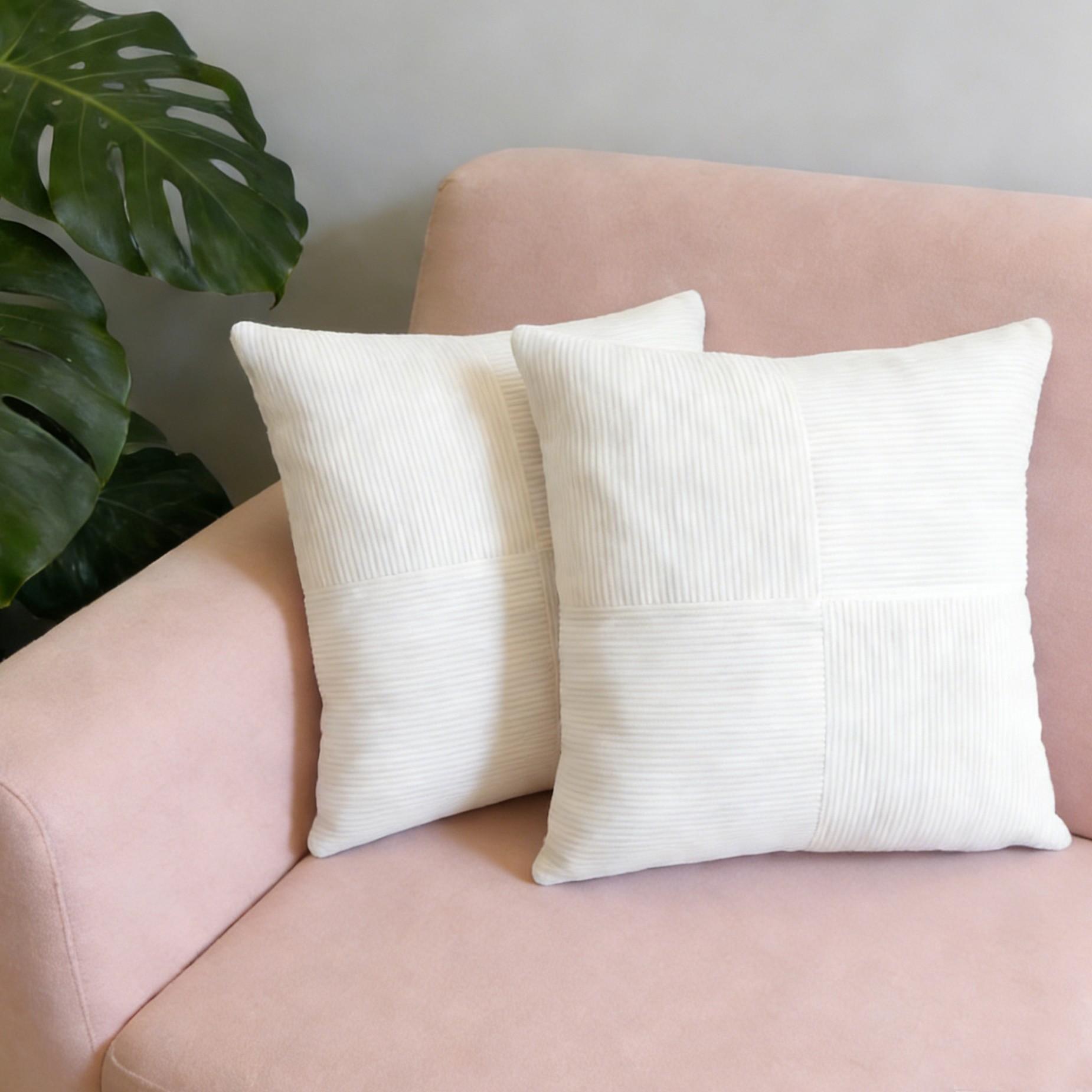 Style Corduroy Patchwork Pillow Cover Set, Living Room Sofa Cushion Covers, Simple Soft Decorative Pillows (no Insert)