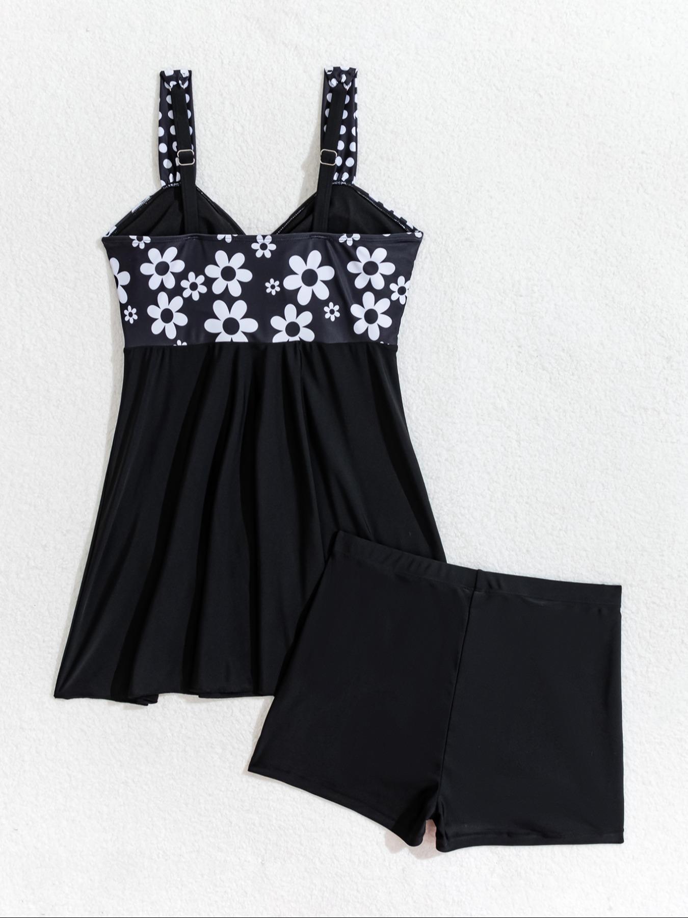 Women's Swimsuit Set with Shorts, Comfortable Summer Beach Vacation Swimwear, Fitted Style, Moderate Fabric Thickness, Tankini Bathing Suits