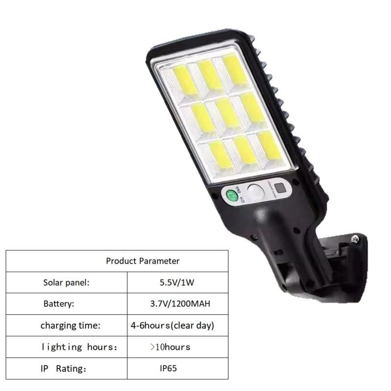 Outdoor Super Bright LED Solar Street Light 9cob Body Sensor Solar Wall Light Ip65 Waterproof Dusk to Dawn Safety Lamp Garden Pathway Decor